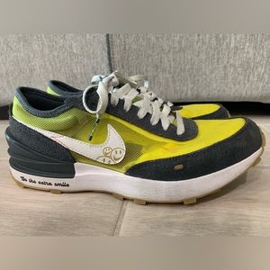 Nike Waffle One Smile size 5 color: grey, yellow, white. Lightly used